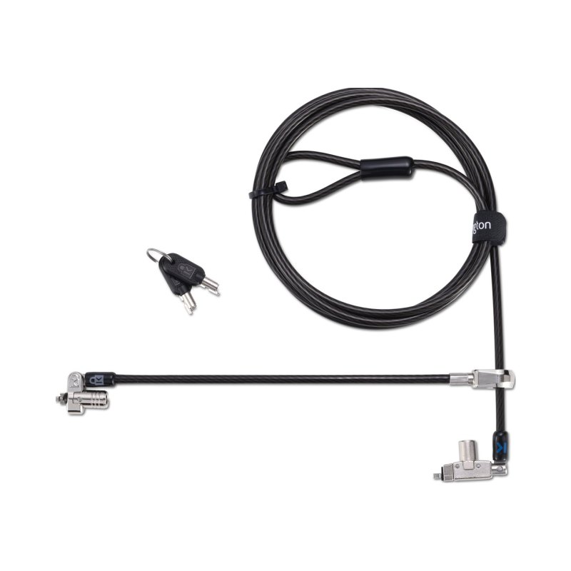 Kensington Slim N17 2.0 Keyed Dual Head Laptop Lock for Wedge-Shaped Slots