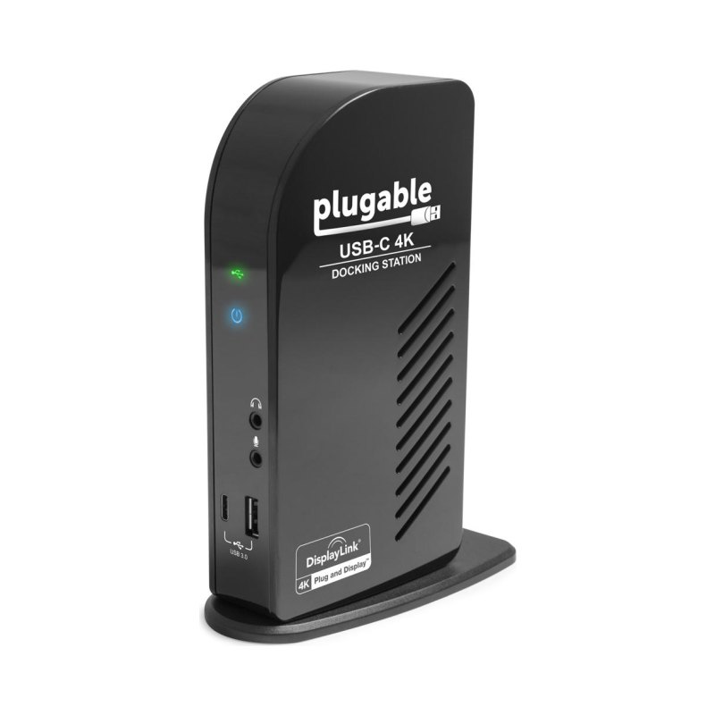 Plugable Technologies UD-ULTC4K laptop dock/port replicator Docking USB 3.2 Gen 1 (3.1 Gen 1) Type-C Black