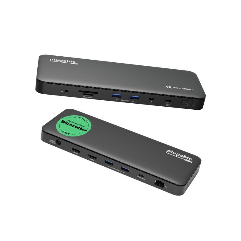 Plugable Technologies TBT4-UD5 station d'accueil Avec fil USB 3.2 Gen 2 (3.1 Gen 2) Type-C Noir