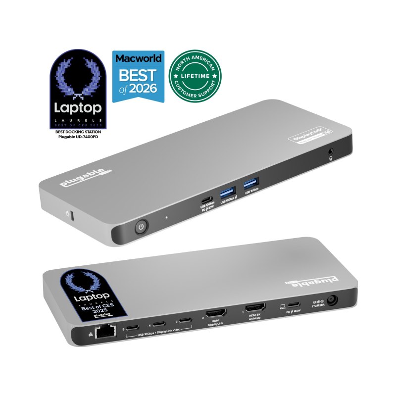 Plugable Technologies USB-C 5-Display Docking Station with HDMI 2.1 and 140W charging