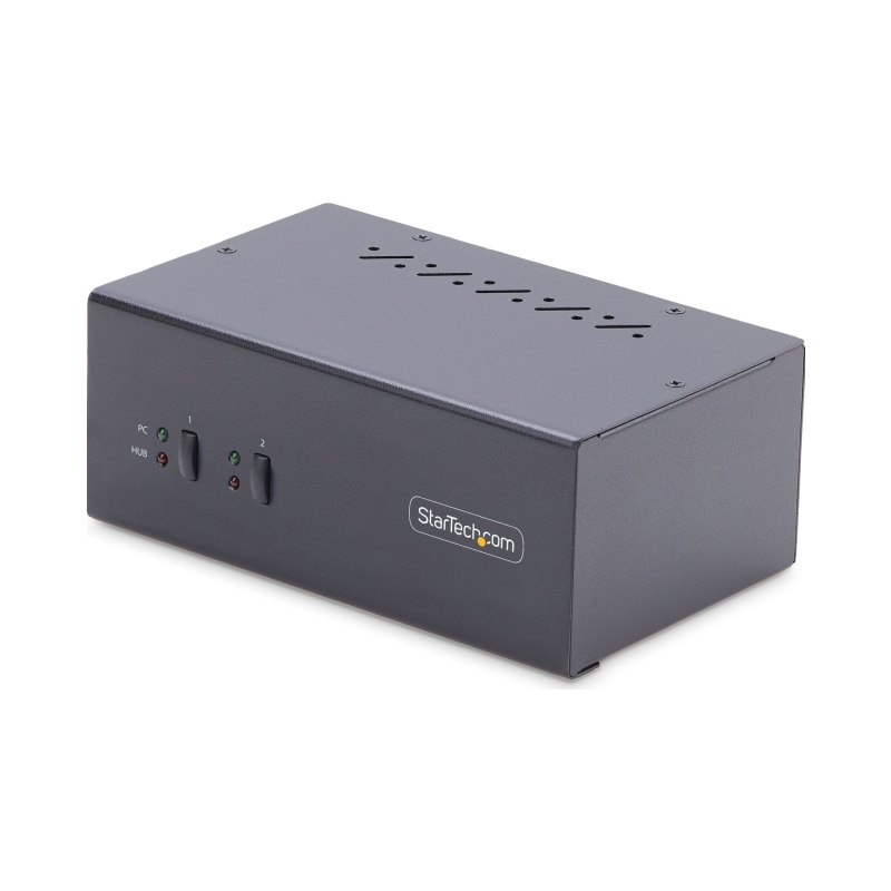 StarTech.com Switch KVM DisplayPort à 2 Ports, 4K 60Hz, 2 Ports USB 5Gbps, 2 Ports USB 2.0 HID, Commutation par Touches et Boutons-Poussoirs, Vonforme TAA - Audio 3.5mm, HDCP