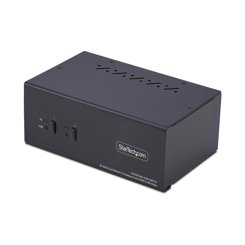 StarTech.com Commutateur KVM 2 Ports DisplayPort et HDMI, 4K 60Hz, 1 Moniteur HDMI et 1 Moniteur DP, Switch KVM 2 Ports, Hub USB 5Gbps 2 Ports, 2 Ports USB HID, Conforme TAA