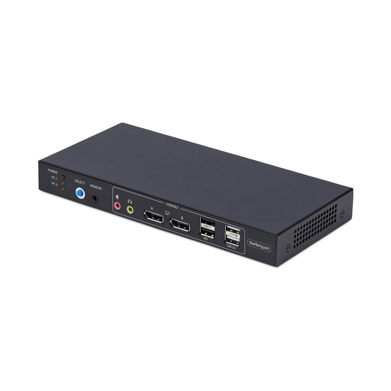 StarTech.com Switch KVM DisplayPort 2 Ports avec Matrice Vidéo Double Vue, 4K 60Hz, Hub 4x Ports USB, Commutateur KVM, Commutation par Touche de Raccourci, Matrice KVM DP 1.2, Conforme TAA