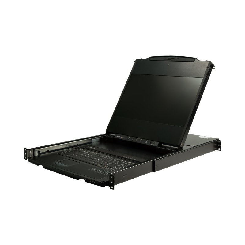 StarTech.com Console KVM à Montage en Rack à Deux Rails HD 1080p - Switch/Console KVM HD VGA à Port Unique - Écran LCD à Montage en Rack/Console Montée en Rack - Tiroir de Rack Serveur - Clavier QWERTY