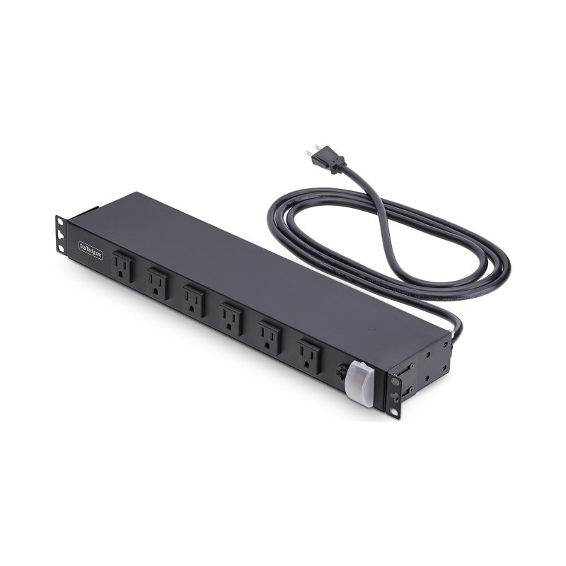 StarTech.com 12-Outlet Rackmount PDU, 1U Server Power Strip with Wide-Spaced Right-Angle Ports, Mounted Power Distribution Unit for 19-Inch Racks and Cabinets