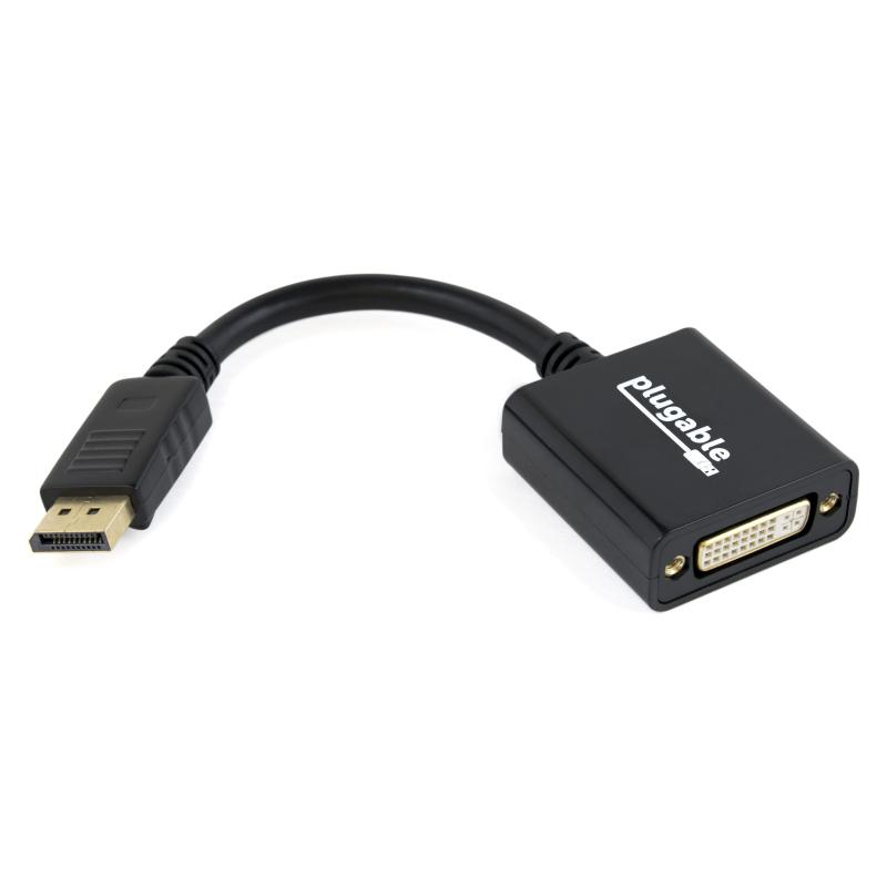 Plugable Technologies DisplayPort to DVI Adapter, Driverless, Compatible with Windows and Linux Systems and Displays up to 1920x1200@60Hz, Passive
