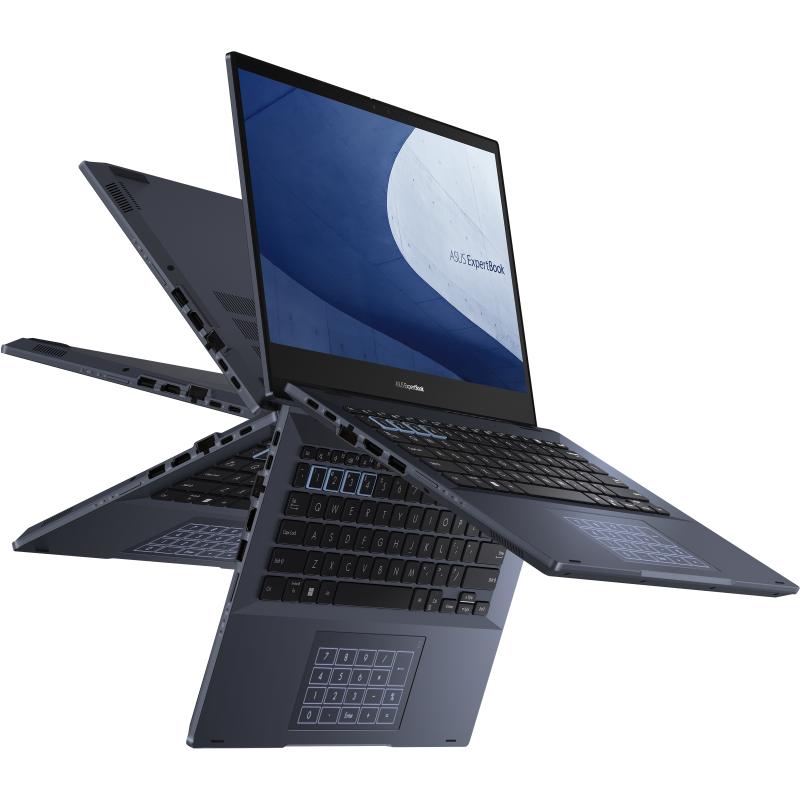 ASUS ExpertBook B5 Flip B5402FBA-Q53P-CB laptop Intel® Core™ i5 i5-1240P Hybrid (2-in-1) 35.6 cm (14") Touchscreen Full HD 8 GB DDR5-SDRAM 256 GB SSD Wi-Fi 6E (802.11ax) Windows 11 Pro Black 2
