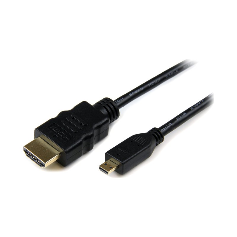 StarTech.com Câble Micro HDMI vers HDMI avec Ethernet 3m - Vidéo 4K 30Hz - Câble Adaptateur/Convertisseur Micro HDMI Haute Vitesse Type-D vers HDMI 1.4 - Résistant - Écrans/TV/Affichages UHD HDMI - M/M