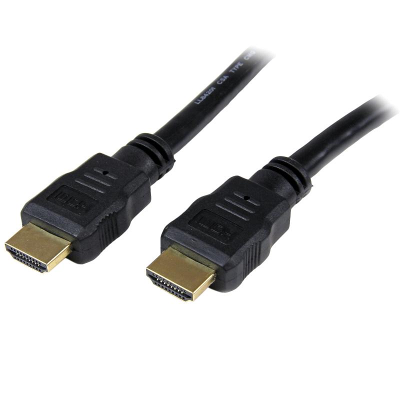 StarTech.com 1.6ft (50cm) HDMI Cable - 4K High Speed HDMI Cable with Ethernet - UHD 4K 30Hz Video - HDMI 1.4 Cable - Ultra HD HDMI Monitors, Projectors, TVs & Displays - Black HDMI Cord - M/M