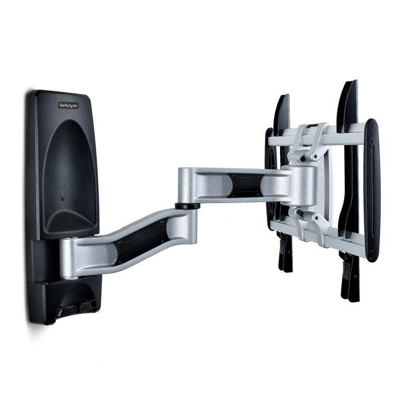 StarTech.com Articulating TV Wall Mount, VESA Wall Mount, Supports 26 to 65 inch/99lb/Flat/Curved TVs, Retractable Low Profile Wall Mount TV Bracket, Adjustable Corner TV Wall Mount - TAA 2