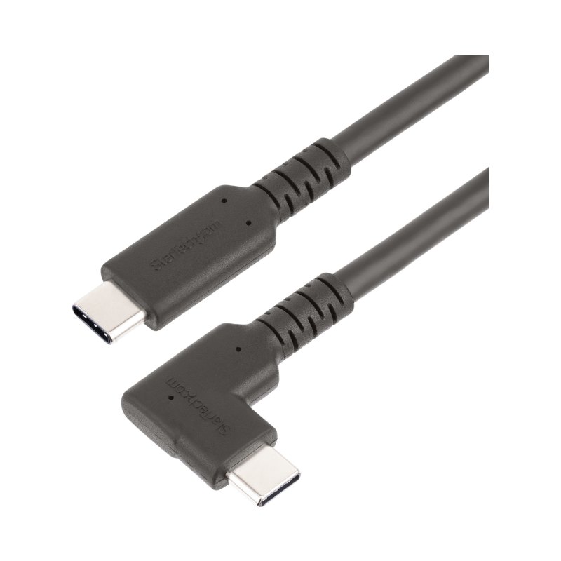 StarTech.com Câble USB-C de 1m, Coudé à Droite, USB 10Gbps, 100W (5A) Power Delivery, 8K 60Hz/4K 144Hz DP Alt Mode, Cordon USB C Robuste - Compatible Thunderbolt