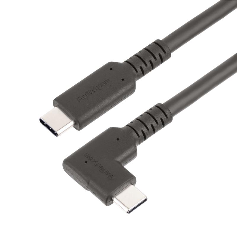 StarTech.com Câble USB-C de 1m, Coudé à Droite, USB 10Gbps, 100W (5A) Power Delivery, 8K 60Hz/4K 144Hz DP Alt Mode, Cordon USB C Robuste - Compatible Thunderbolt