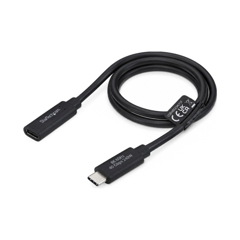 StarTech.com USB440GCMCF2F câble USB USB4 Gen 3x2 0,6 m USB C 40 Gbit/s 240 W Noir