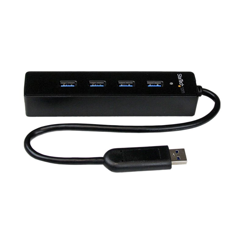 StarTech.com Hub USB 3.0 portable à 4 ports avec câble intégré - 5Gbps - Noir