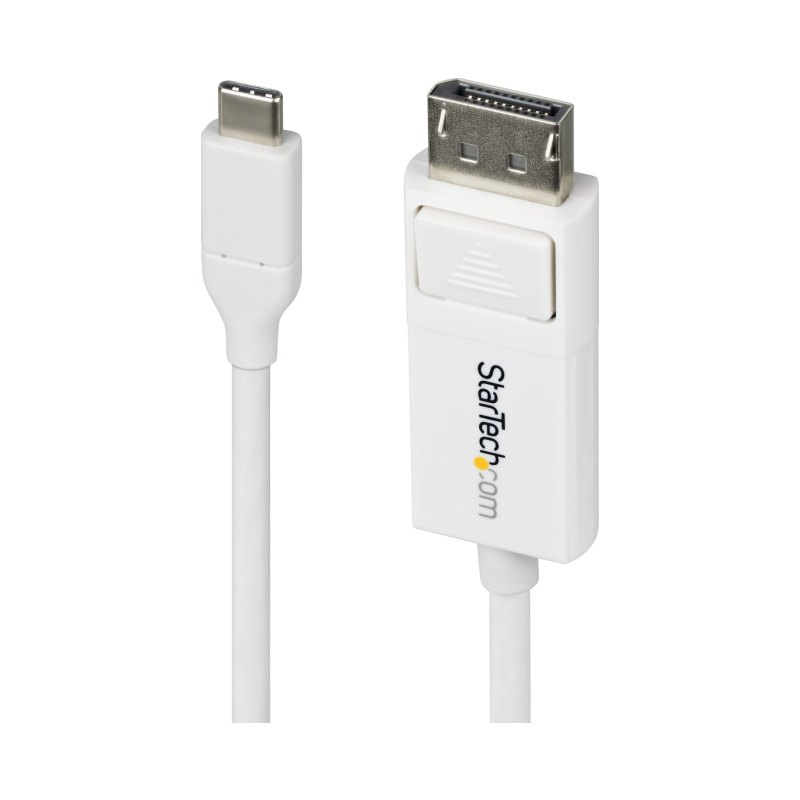 StarTech.com Câble USB-C vers DisplayPort 1.2 de 2 m, Bidirectionnel, 4K 60 Hz, Cordon Adaptateur Vidéo Blanc pour Apple MacBook Pro / Air M1 M2 M3 M4, Mac Mini / Studio, Compatible Thunderbolt