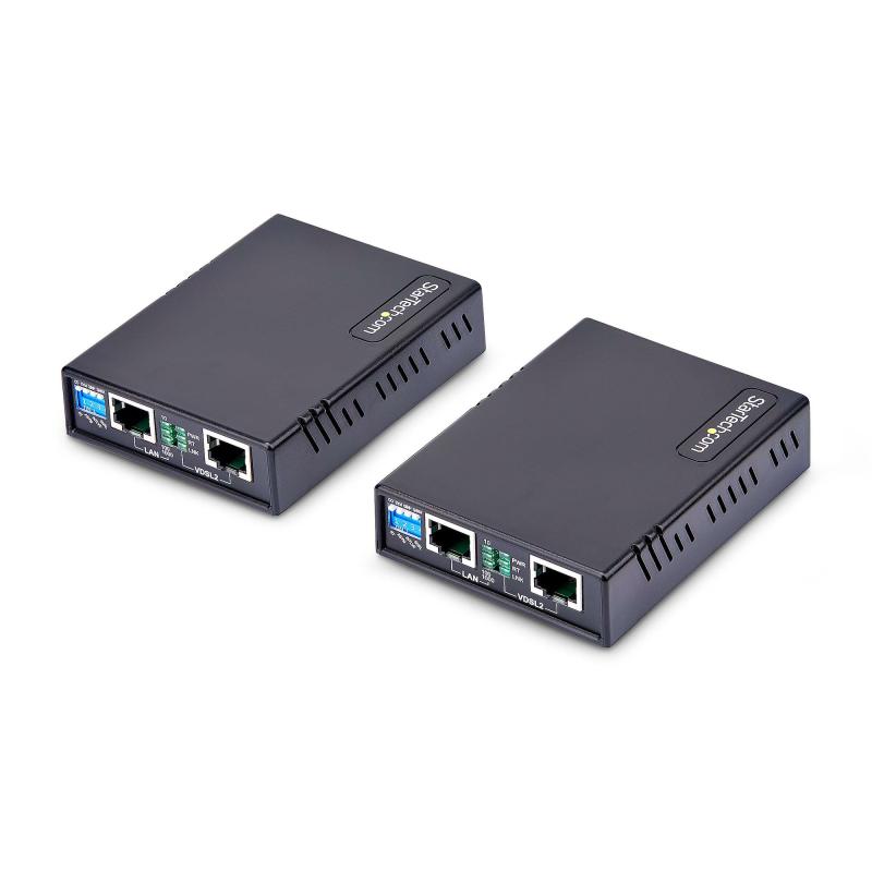 StarTech.com VDSL2 Ethernet Extender Kit over Single Pair Wire, Up to 0.6mi (1km) Long Range LAN Repeater over Phone Line/CAT5e/CAT6, Up to 300Mbps, Replacement for 110VDSLEXT - TAA