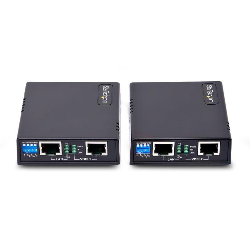 StarTech.com VDSL2 Ethernet Extender Kit over Single Pair Wire, Up to 0.6mi (1km) Long Range LAN Repeater over Phone Line/CAT5e/CAT6, Up to 300Mbps, Replacement for 110VDSLEXT - TAA 3