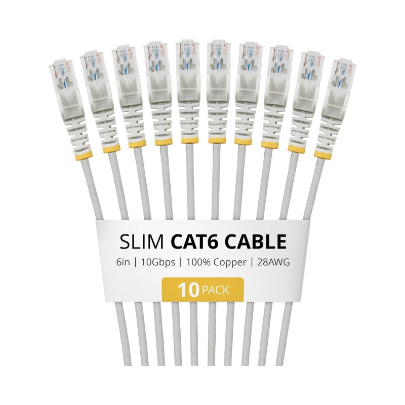 StarTech.com N6PAT6INGRS10PK câble de réseau Gris 0,2 m Cat6 U/UTP (UTP)