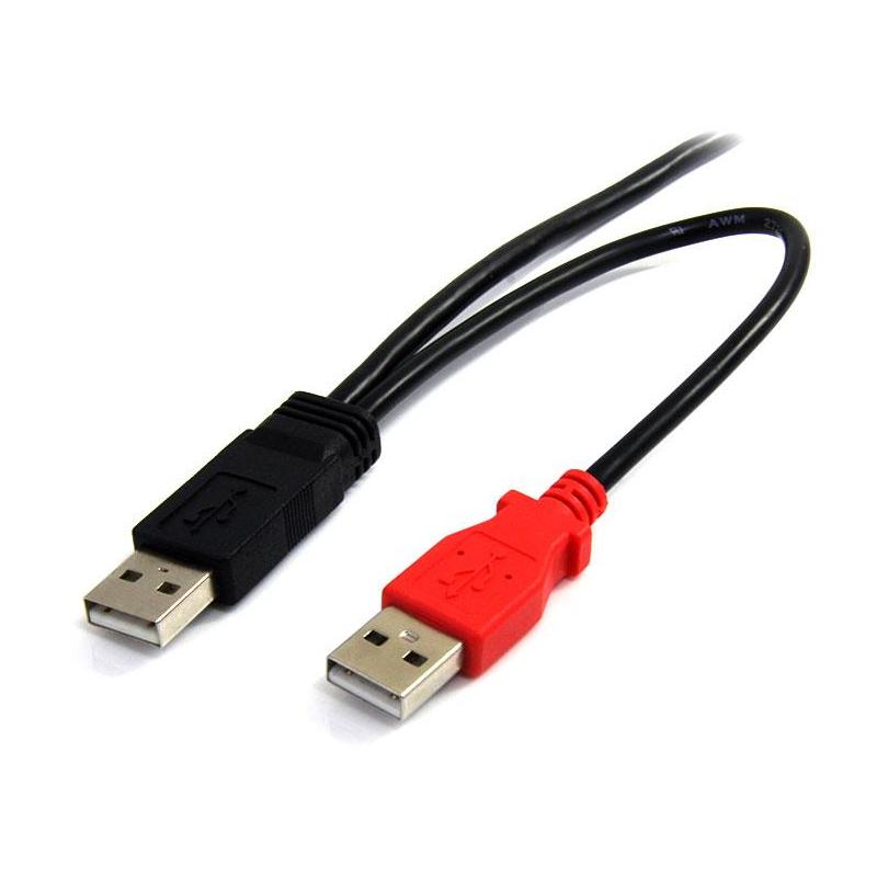 StarTech.com 3 ft USB Y Cable for External Hard Drive - USB A to mini B 2