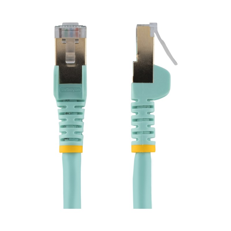 StarTech.com 30ft CAT6a Ethernet Cable - 10 Gigabit Shielded Snagless RJ45 100W PoE Patch Cord - 10GbE STP Network Cable w/Strain Relief - Aqua Individually Tested/Wiring is UL Certified/TIA