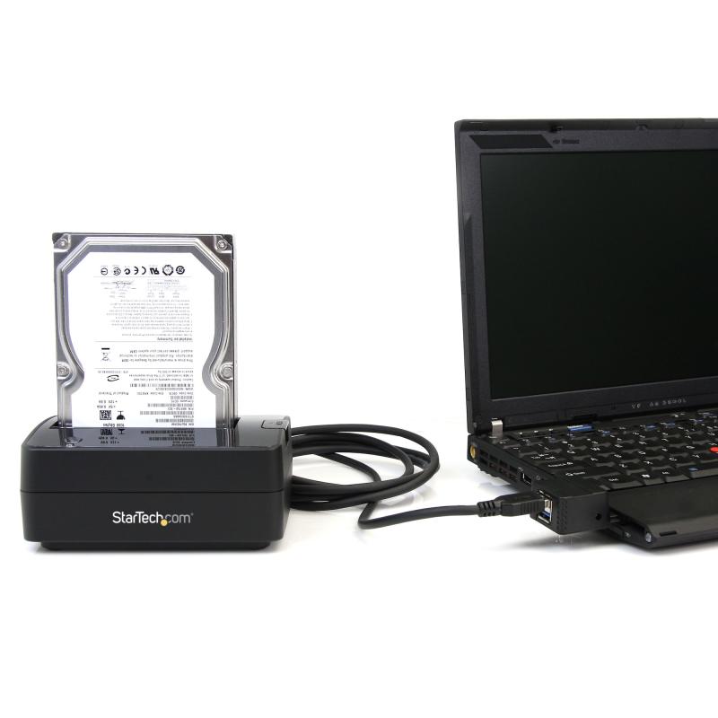 StarTech.com Single Bay USB 3.0 to SATA Hard Drive Docking Station, USB 3.0 (5 Gbps) Hard Drive Dock, External 2.5/3.5" SATA I/II/III HDD/SSD Docking Station, Top-Loading Hard Drive Bay 3