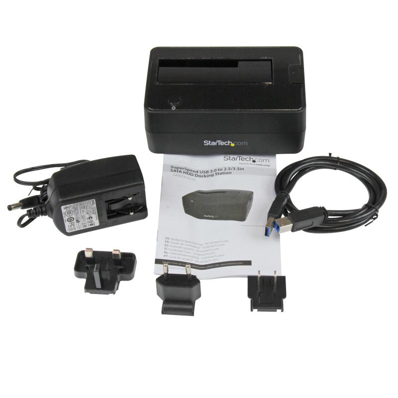 StarTech.com Single Bay USB 3.0 to SATA Hard Drive Docking Station, USB 3.0 (5 Gbps) Hard Drive Dock, External 2.5/3.5" SATA I/II/III HDD/SSD Docking Station, Top-Loading Hard Drive Bay 4