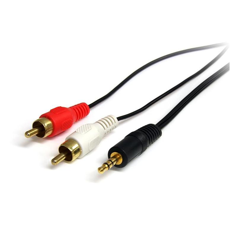 StarTech.com 3 ft Stereo Audio Cable - 3.5mm Male to 2x RCA Male