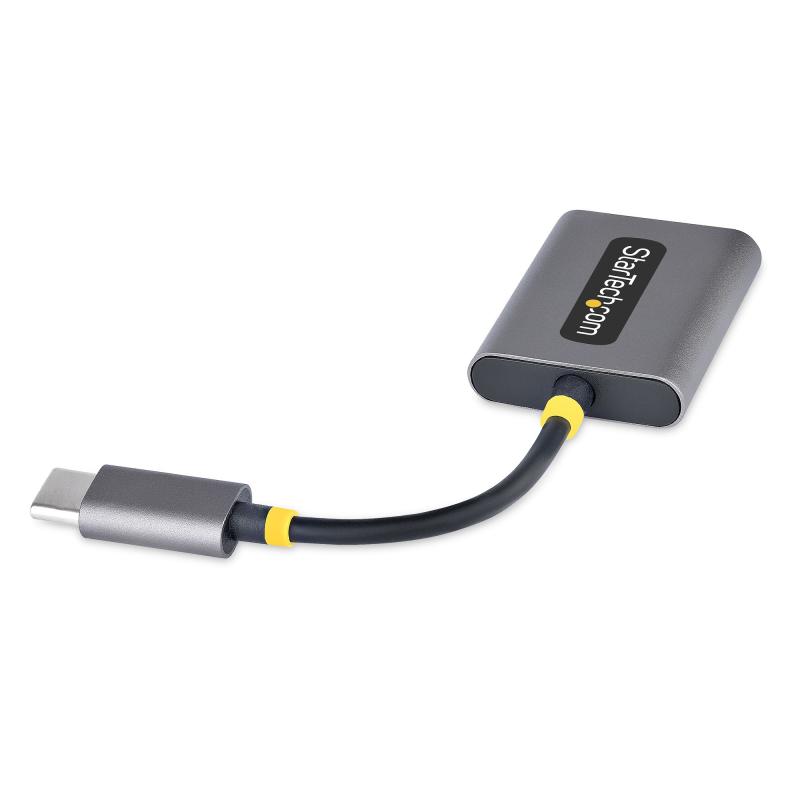 StarTech.com USB-C Headphone Splitter, USB Type C Dual Headset Adapter w/Mic Input, USB C to 3.5mm Audio Adapter/Earphone Dongle, USB C to Audio Jack/Aux Output, 24-bit DAC 2