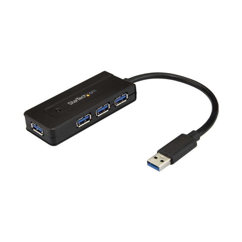 StarTech.com Hub USB 3.0 - Dock 4 Ports SuperSpeed 5Gbps avec Charge Rapide USB 3.2 Gen 1 Type-A pour PC Fixe/Portable - Alimentation par Bus USB ou Auto-Alimenté Mini/Compact - Noir