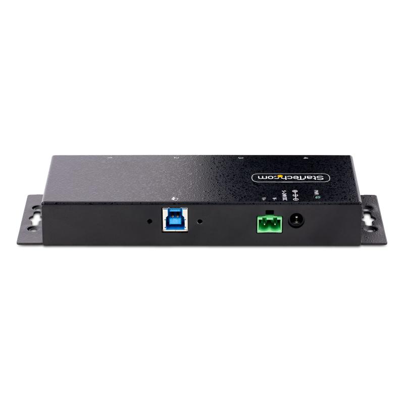 StarTech.com 4-Port Industrial USB 3.0 5Gbps Hub, Rugged USB Hub with ESD Protection, DIN/Wall/Desk Mountable USB-A Hub, USB Expander w/Locking Ports, Heavy Duty - TAA 4