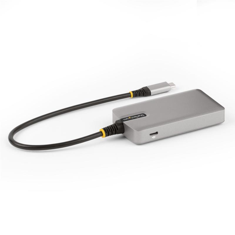 StarTech.com 4-Port USB-C Hub with USB-C DP Alt Mode Video Output 4K 60Hz - 3x USB-A, 1x USB Type-C, 100W Power Delivery Pass-Through, USB 3.2 10Gbps, 1ft/30cm Cable, Portable USB Hub 2