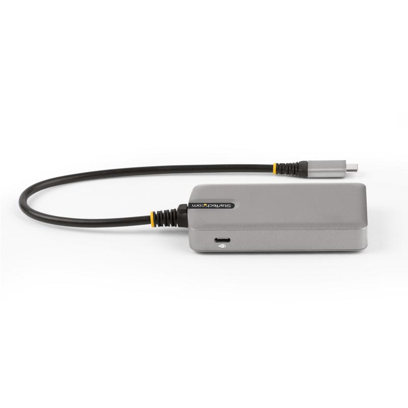 StarTech.com 4-Port USB-C Hub with USB-C DP Alt Mode Video Output 4K 60Hz - 3x USB-A, 1x USB Type-C, 100W Power Delivery Pass-Through, USB 3.2 10Gbps, 1ft/30cm Cable, Portable USB Hub 4