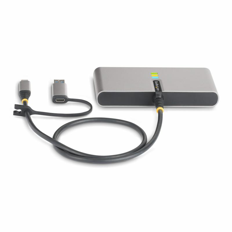 StarTech.com 2-Port USB-C Hub with Ethernet and RS-232, Attached USB-C to USB-A Dongle, 100W PD Pass-Through, 2x USB-A 5Gbps, Gigabit Ethernet, RS232 Serial (FTDI) 4