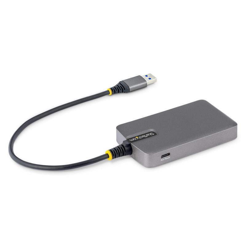 StarTech.com 4-Port USB-A Hub, 5Gbps, Bus Powered, USB-A to 4x USB-A Hub with USB-C Auxiliary Power Input, 1ft/30cm Host Cable, Portable Desktop/Laptop USB Hub 2