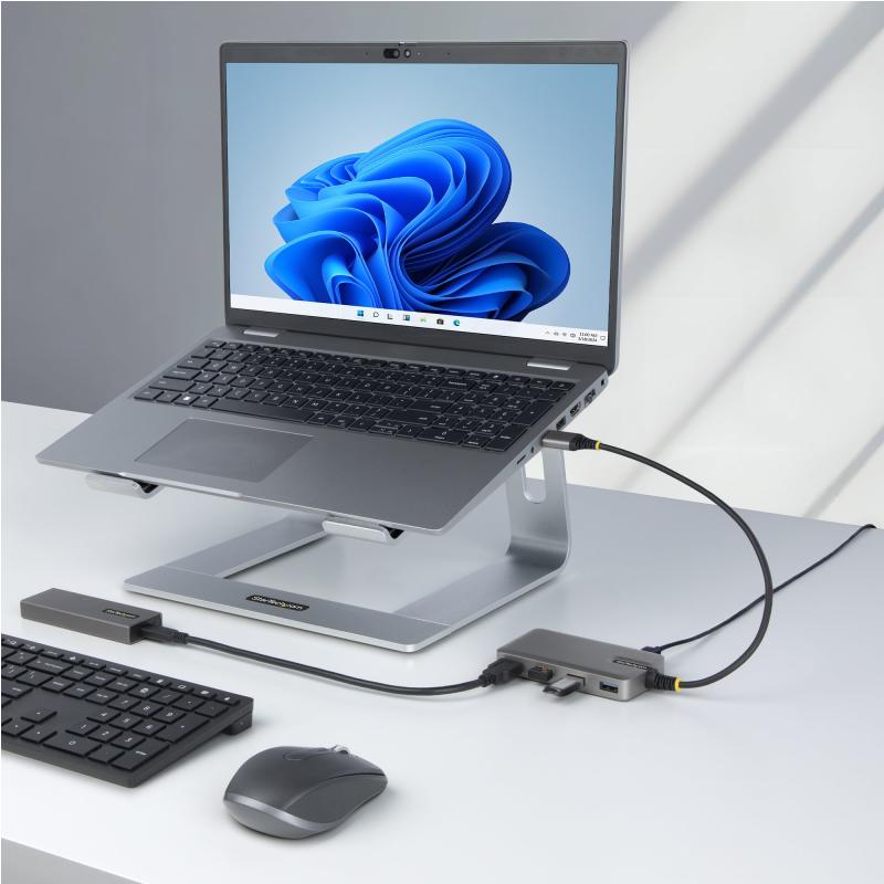 StarTech.com 4-Port USB-A Hub, 5Gbps, Bus Powered, USB-A to 4x USB-A Hub with USB-C Auxiliary Power Input, 1ft/30cm Host Cable, Portable Desktop/Laptop USB Hub 4