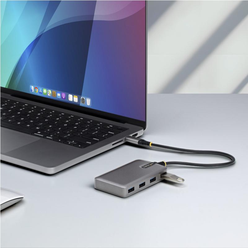 StarTech.com 4-Port USB-C Hub, 5Gbps, Bus Powered, USB C to 4x USB-A Hub with USB-C Auxiliary Power Input, 1ft/30cm Host Cable, Portable Desktop/Laptop USB Hub 3