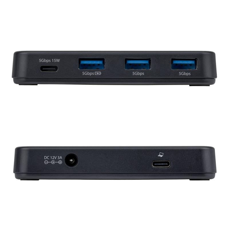 StarTech.com 4-Port USB-C and USB-A Hub, 5Gbps, Self-Powered, 2-in-1 USB-C and USB-A Host Cable, 1x USB-C and 3x USB-A (1x BC 1.2), 36W Power Adapter Included 2