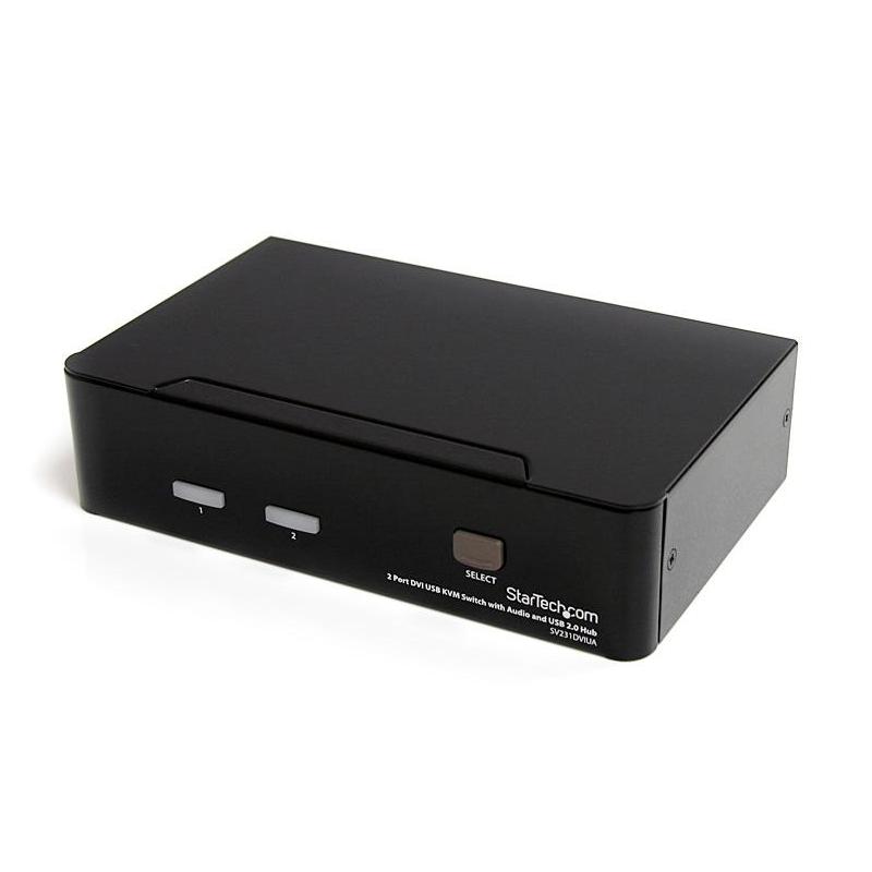 StarTech.com 2 Port DVI USB KVM Switch with Audio and USB 2.0 Hub - TAA
