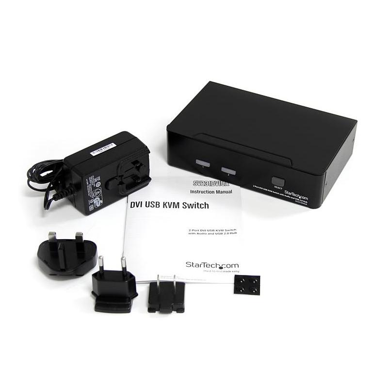 StarTech.com 2 Port DVI USB KVM Switch with Audio and USB 2.0 Hub - TAA 4
