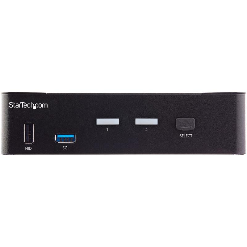 StarTech.com 2 Port HDMI KVM Switch - Single Monitor 4K 60Hz Ultra HD HDR - Desktop HDMI 2.0 KVM Switch with 2 Port USB 3.0 Hub (5Gbps) and 4x USB 2.0 HID, Audio - Hotkey Switching - TAA 2