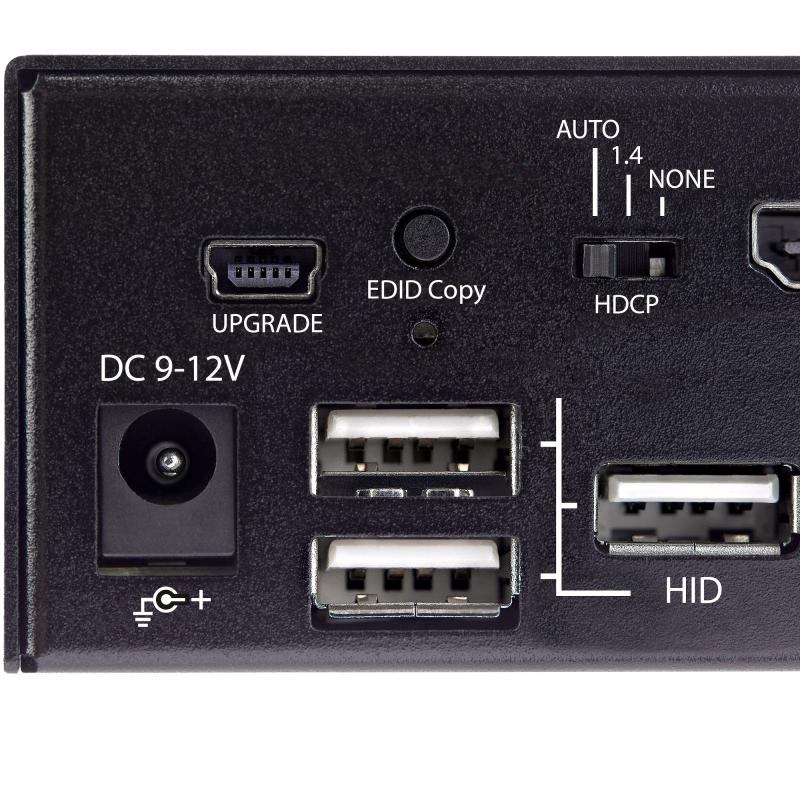 StarTech.com 2 Port HDMI KVM Switch - Single Monitor 4K 60Hz Ultra HD HDR - Desktop HDMI 2.0 KVM Switch with 2 Port USB 3.0 Hub (5Gbps) and 4x USB 2.0 HID, Audio - Hotkey Switching - TAA 4