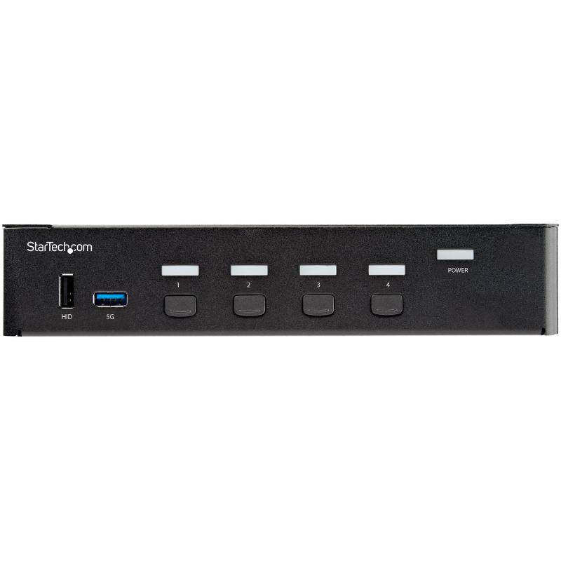 StarTech.com 4 Port HDMI KVM Switch - Single Monitor 4K 60Hz Ultra HD HDR - Desktop HDMI 2.0 KVM Switch with 2 Port USB 3.0 Hub (5Gbps) and 4x USB 2.0 HID, Audio - Hotkey Switching - TAA 3