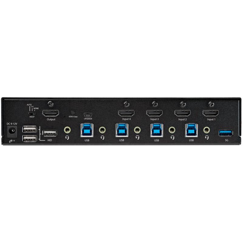 StarTech.com 4 Port HDMI KVM Switch - Single Monitor 4K 60Hz Ultra HD HDR - Desktop HDMI 2.0 KVM Switch with 2 Port USB 3.0 Hub (5Gbps) and 4x USB 2.0 HID, Audio - Hotkey Switching - TAA 4