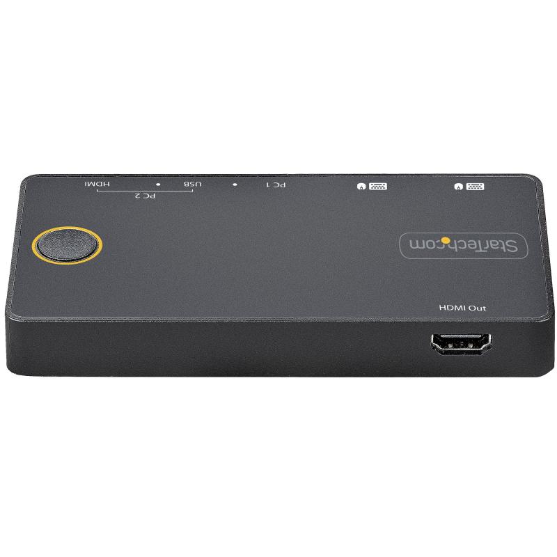 StarTech.com 2 Port Hybrid USB-A + HDMI & USB-C KVM Switch - Single 4K 60Hz HDMI 2.0 Monitor - Compact Desktop and/or Laptop HDMI KVM Switch - USB Bus Powered - Thunderbolt 3 Compatible 3