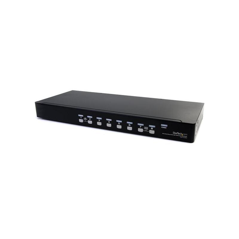 StarTech.com 8 Port Rackmount USB VGA KVM Switch w/ Audio (Audio Cables Included) - TAA