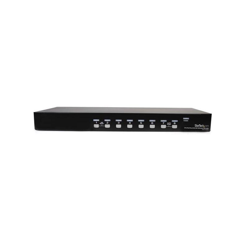 StarTech.com 8 Port Rackmount USB VGA KVM Switch w/ Audio (Audio Cables Included) - TAA 2