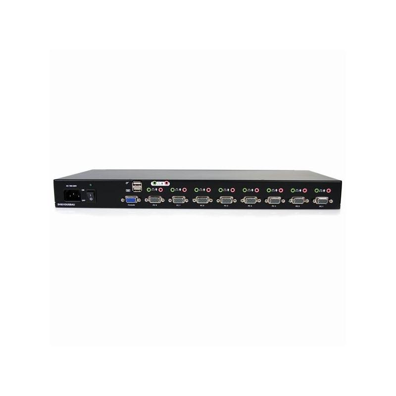 StarTech.com 8 Port Rackmount USB VGA KVM Switch w/ Audio (Audio Cables Included) - TAA 3