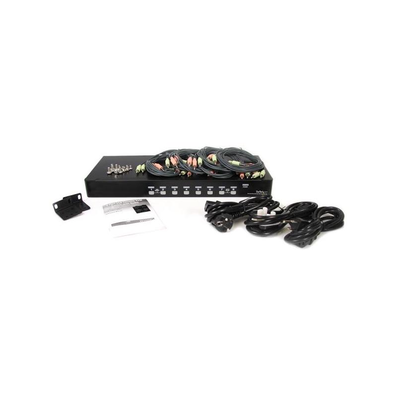 StarTech.com 8 Port Rackmount USB VGA KVM Switch w/ Audio (Audio Cables Included) - TAA 4