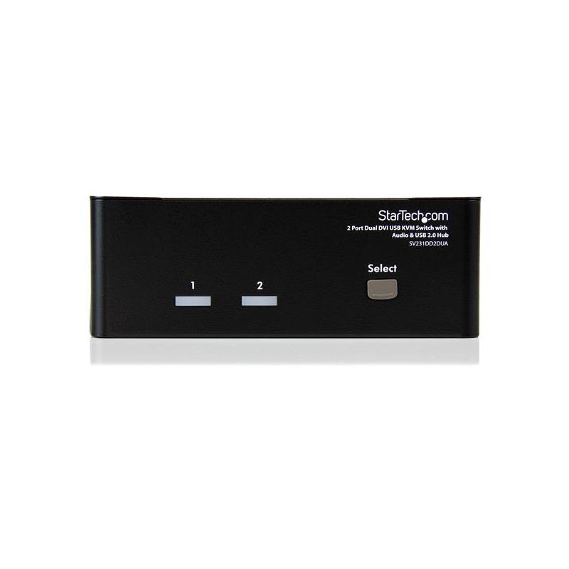 StarTech.com 2 Port Dual DVI USB KVM Switch with Audio & USB 2.0 Hub - TAA 2