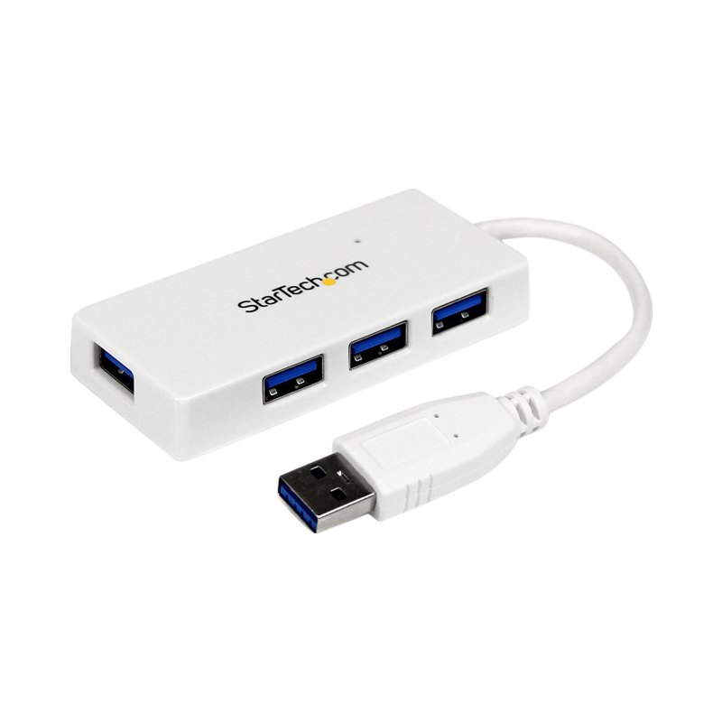 StarTech.com Hub USB 3.0 à 4 ports avec câble intégré - 5Gbps - Blanc